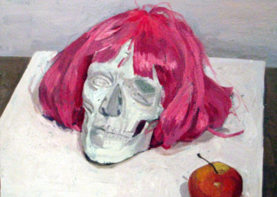 Red wig, red apple